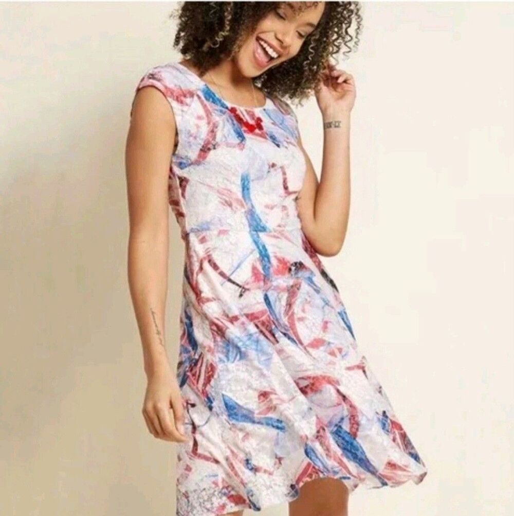 ModCloth Subtle Double Take Lace Cap Sleeve Mini Dress Size XL July 4th America